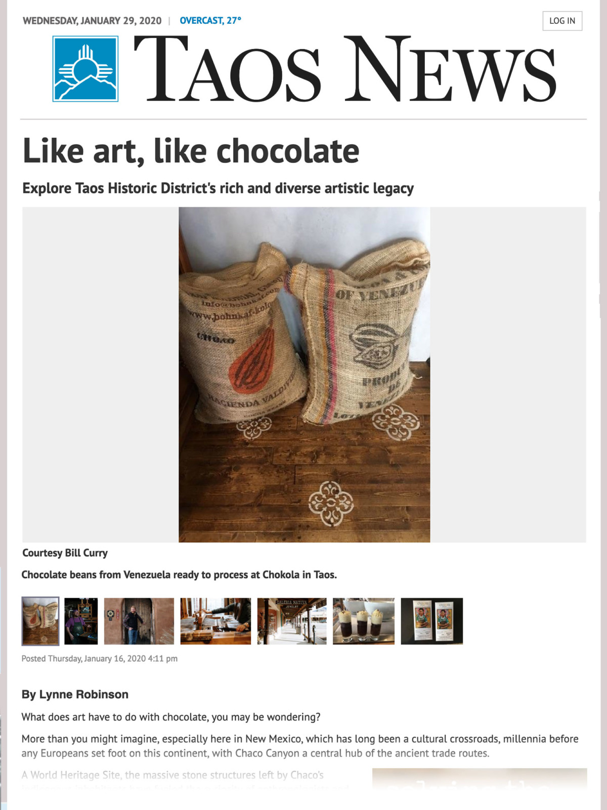 Like art, like chocolate | Taos News January 2020
